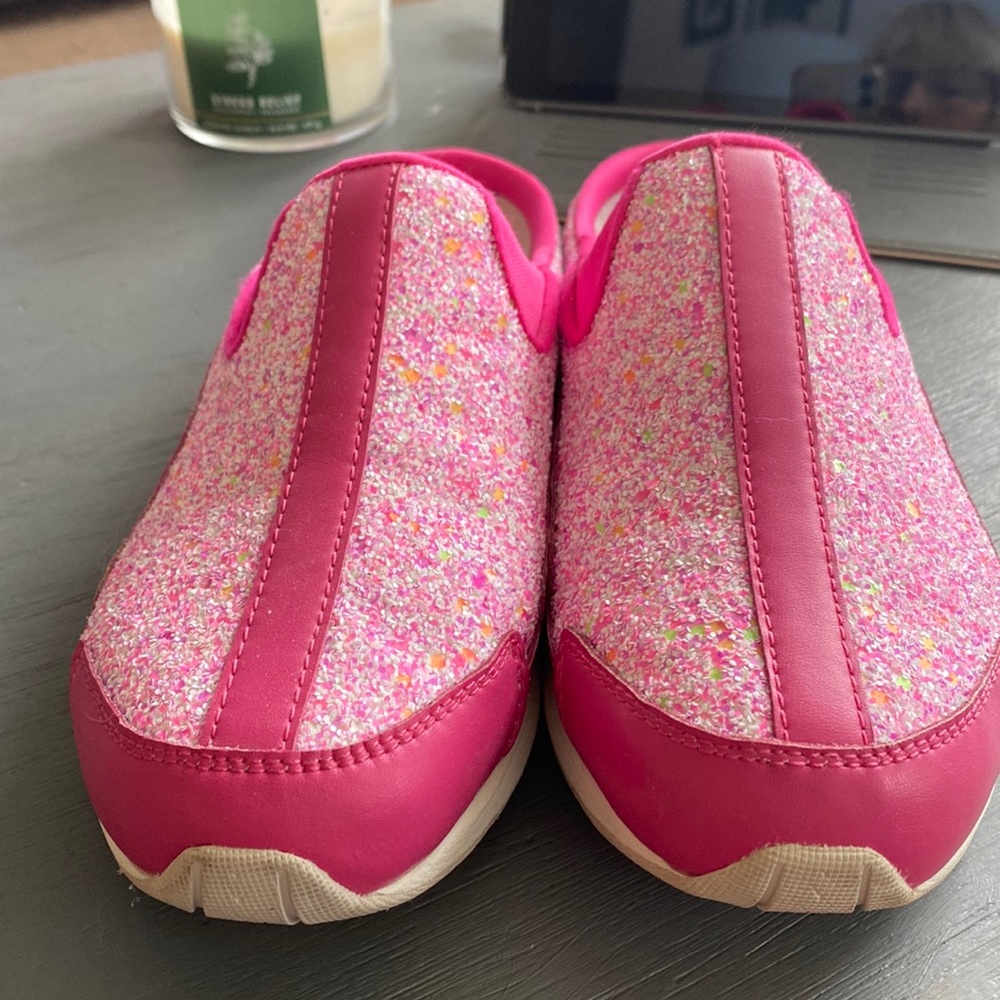 Pink Glitter Slip On CLOGS